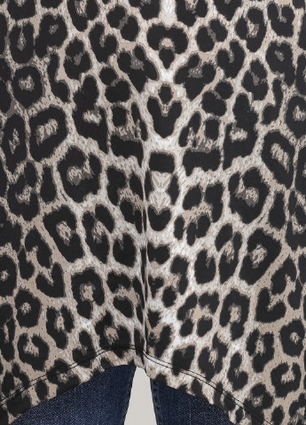 Туника Mark леопардовая светло-коричневая кэжуал полиэстер, трикотаж