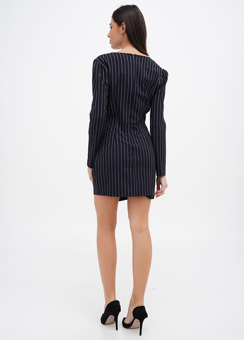 Синее кэжуал платье Sassofono в полоску