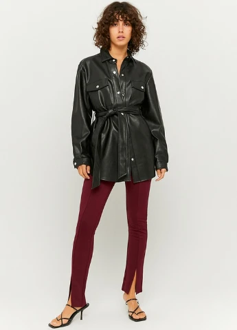 Черная летняя куртка Tally Weijl Coats - KNIT PU JACKET