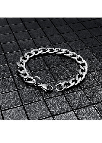 Титановий сріблястий браслет панцирного плетіння 21 No Brand (254478383)