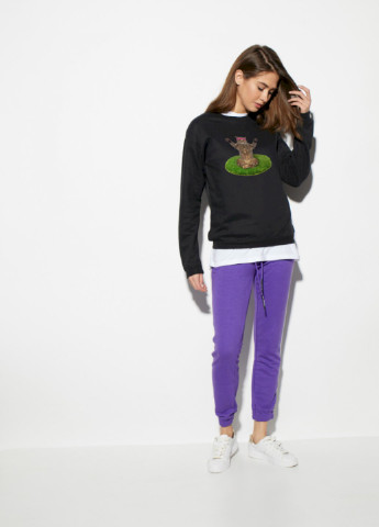 Черный свитшот женский /no flis/ YAPPI рисунок (251467786)