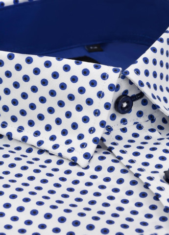 Синяя кэжуал рубашка в горошек Pako Lorente с длинным рукавом
