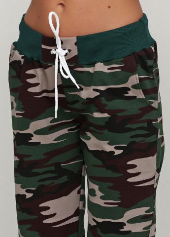 Костюм (худи, брюки) Shik камуфляжный зелёный спортивный хлопок