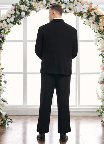 Черный демисезонный костюм (пиджак, брюки) брючный SHEIN