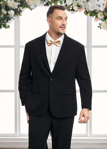 Черный демисезонный костюм (пиджак, брюки) брючный SHEIN