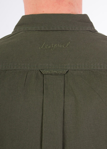Оливковковая (хаки) кэжуал рубашка однотонная Desigual