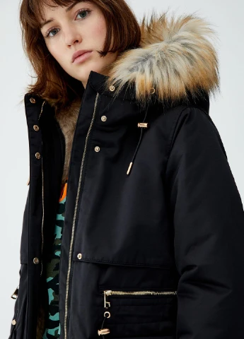 Парка зимова,чорний, Pull & Bear (255170732)