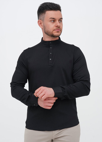 Черная кэжуал, классическая рубашка однотонная Trend Collection