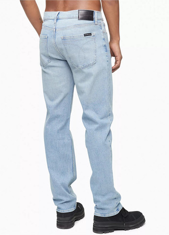 Голубые демисезонные прямые джинсы Calvin Klein