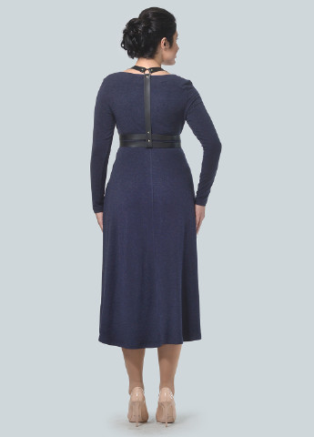 Темно-синее кэжуал платье в стиле ампир Alika Kruss меланжевое