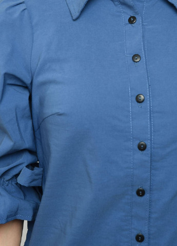Синяя классическая рубашка однотонная Let's Shop