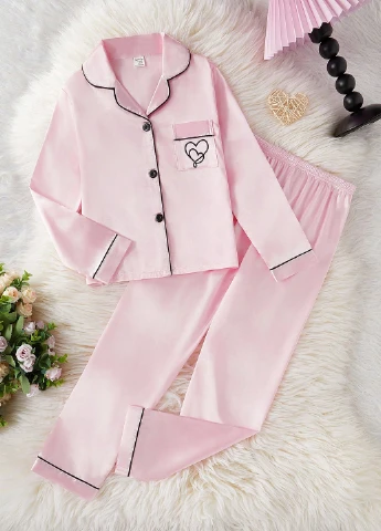 Рожева всесезон піжама (сорочка, штани) сорочка + брюки SHEIN