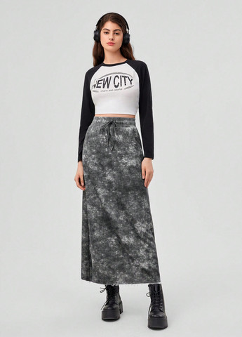 Разноцветная кэжуал тай-дай юбка SHEIN