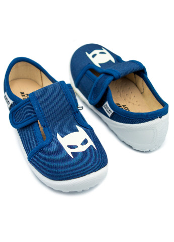 Синие текстильные тапочки, тапочки для мальчика, сменная обувь, тм Шалунишка
