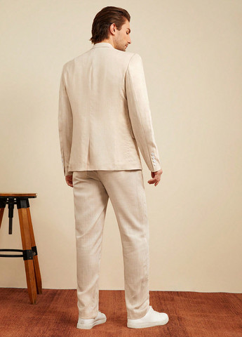 Світло-бежевий демісезонний костюм (піджак, штани) брючний SHEIN