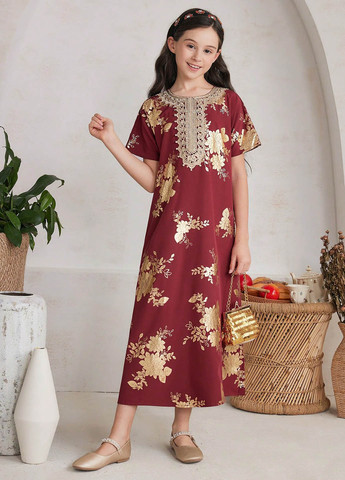 Тёмно-красное платье SHEIN (322908857)