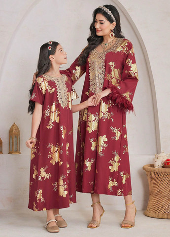 Тёмно-красное платье SHEIN (322908857)