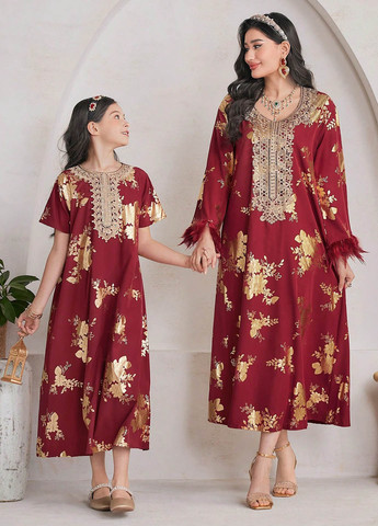 Тёмно-красное платье SHEIN (322908857)