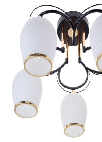 Люстра на 5 плафонов черная LK-711S/5 E27 BK+FG Brille (220133434)