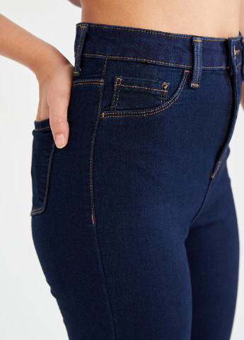 Темно-синие демисезонные скинни, укороченные джинсы DeFacto