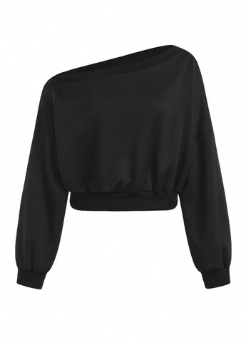 Чорний демісезонний костюм (світшот, штани) брючний SHEIN