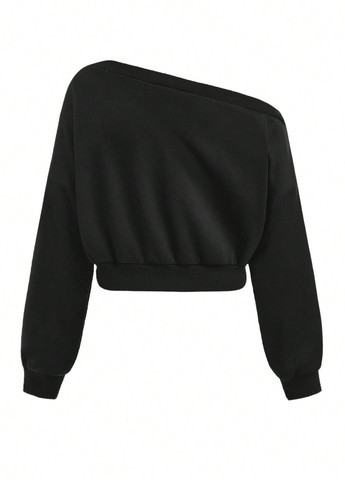 Чорний демісезонний костюм (світшот, штани) брючний SHEIN