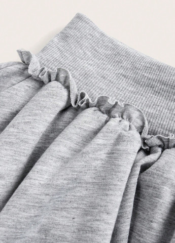 Светло-серая кэжуал меланж юбка SHEIN клешированная, а-силуэта (трапеция)