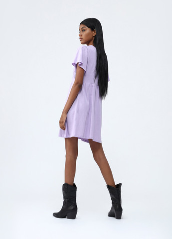 Сиреневое кэжуал платье платье-футболка Lefties однотонное