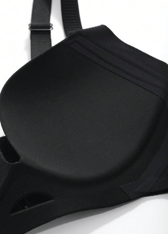 Чёрный корбей бюстгальтер SHEIN без косточек полиамид