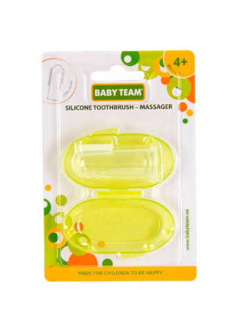 Дитяча зубна щітка силіконова щітка-масажер з контейнером (7200_салатовий) Baby Team (254084271)