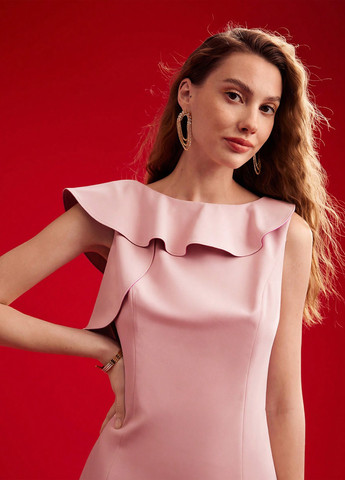 Світло-рожева кежуал сукня футляр SHEIN однотонна