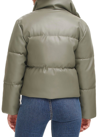 Серо-зеленая зимняя кожаная куртка Levi's