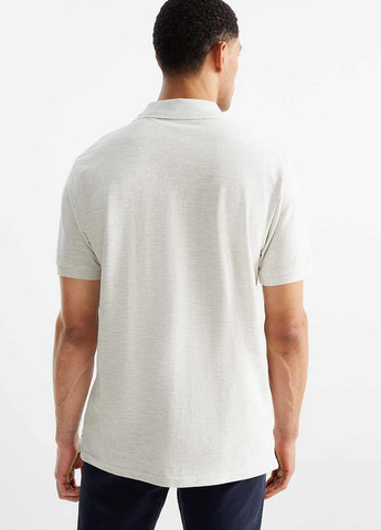 Светло-серая футболка-поло для мужчин C&A однотонная