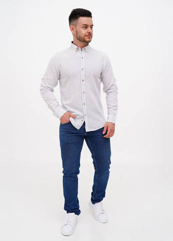Светло-серая кэжуал рубашка меланж Trend Collection