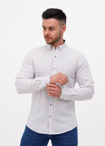 Светло-серая кэжуал рубашка меланж Trend Collection