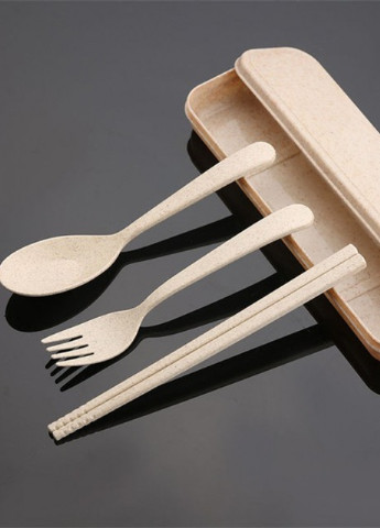 Набор столовых приборов Эко 3 в 1, бежевый More (253888733)