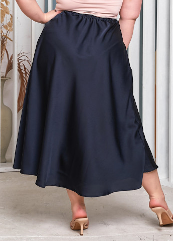 Темно-синяя кэжуал однотонная юбка Lady Style клешированная