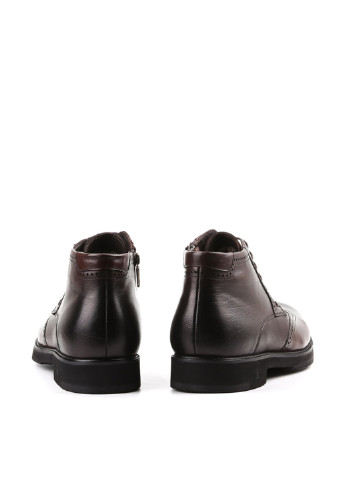 Темно-коричневые зимние ботинки броги Le'BERDES