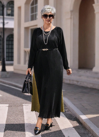 Черное кэжуал платье а-силуэт SHEIN колор блок