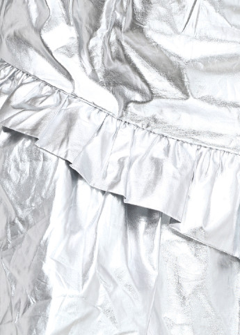 Серебристая кэжуал однотонная юбка Zara мини