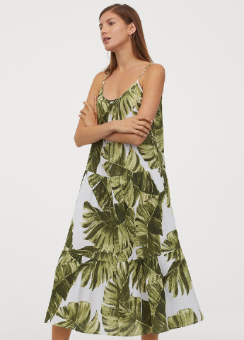 Комбинированное кэжуал платье H&M с рисунком