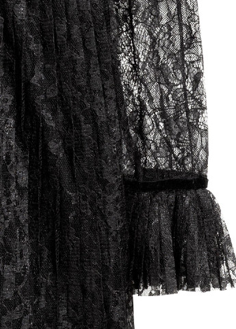 Черное коктейльное платье плиссированное H&M однотонное