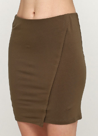 Оливковая (хаки) кэжуал однотонная юбка Terranova