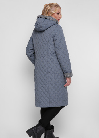 Серо-голубая демисезонная удлиненная куртка Welltre