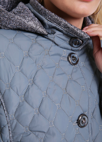 Серо-голубая демисезонная удлиненная куртка Welltre