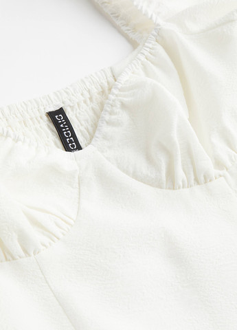 Кремовое кэжуал платье а-силуэт H&M однотонное