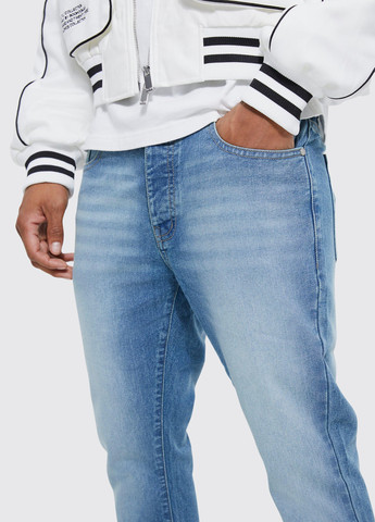 Голубые демисезонные джинсы Boohoo