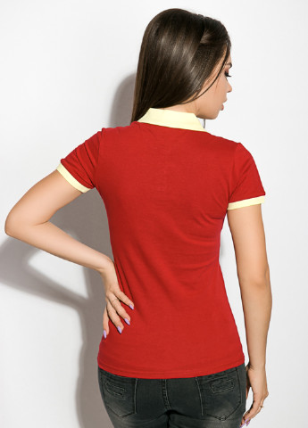 Красная женская футболка-поло Lagems с логотипом