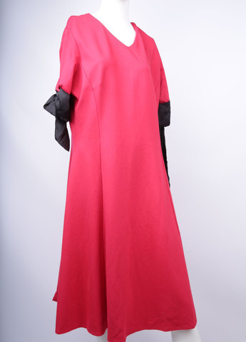 Красное кэжуал платье клеш Signature колор блок