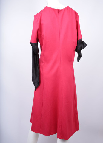 Красное кэжуал платье клеш Signature колор блок